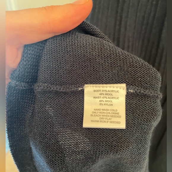 LOFT Pleated Wool Blend Fit & Flare Style Sweater Dress, Size Small - Picture 6 of 7